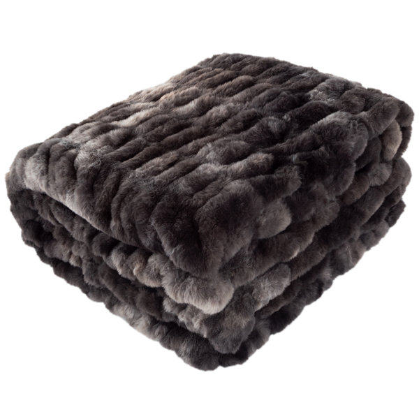 Magaschoni sale black faux fur throw !